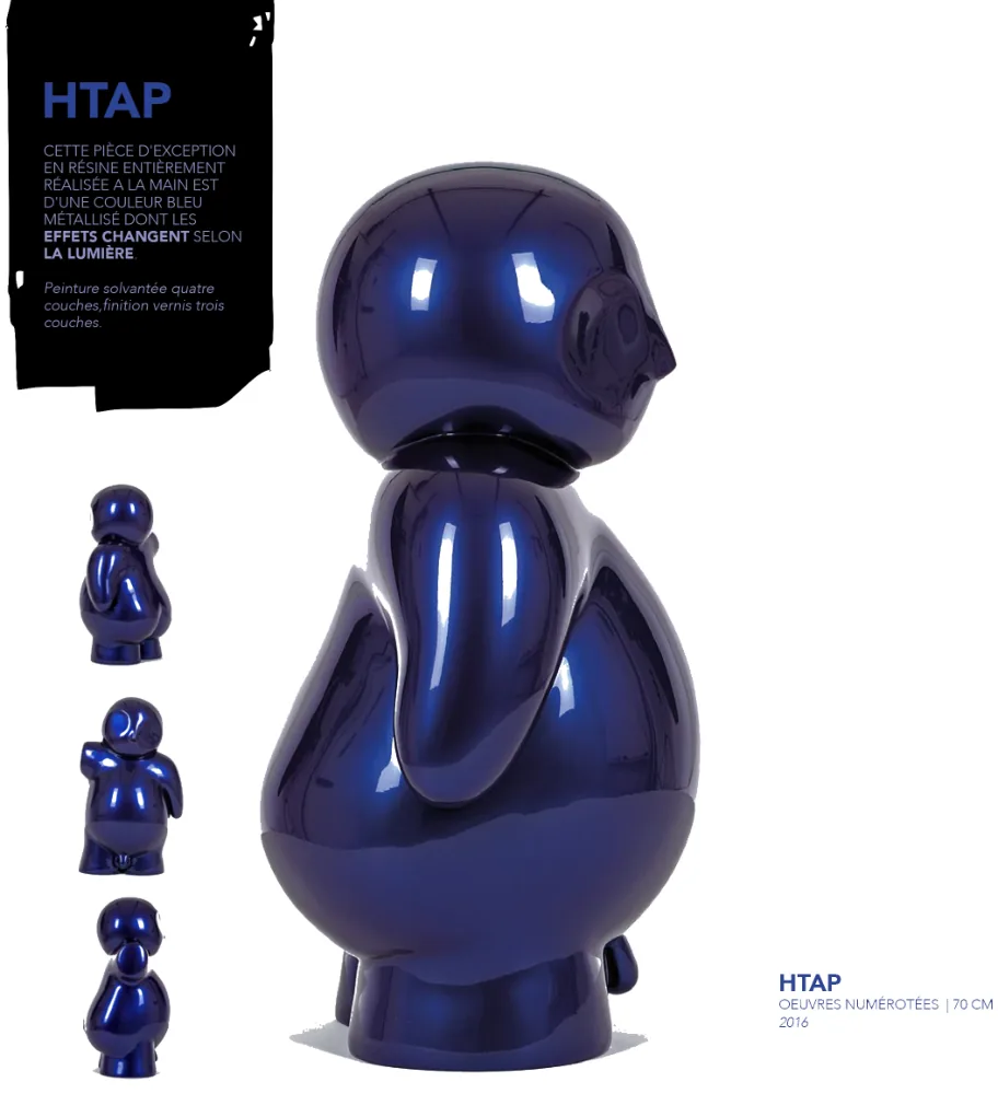 HTAP bleu — pièce d’exception en résine entièrement réalisée à la main